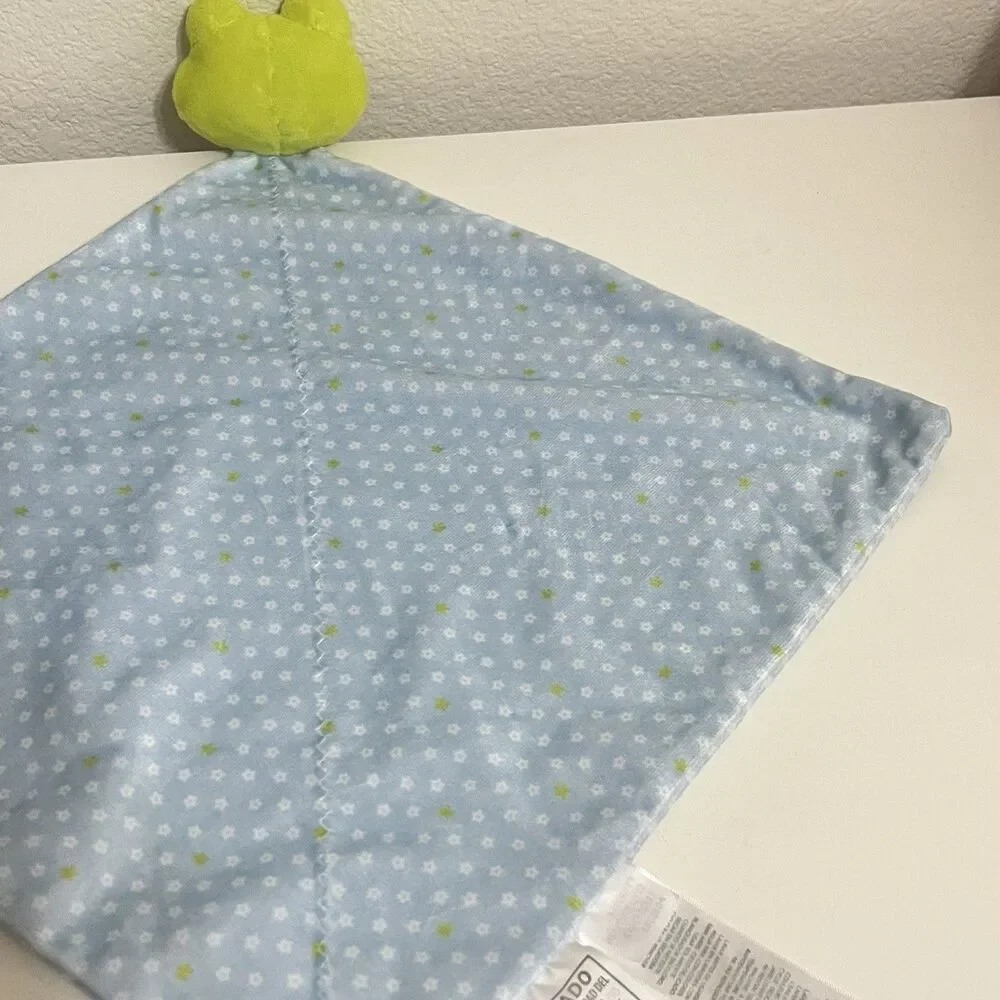 Precious Firsts by Carter's Frog Security Blanket Lovey Rattle Green Blue Floral